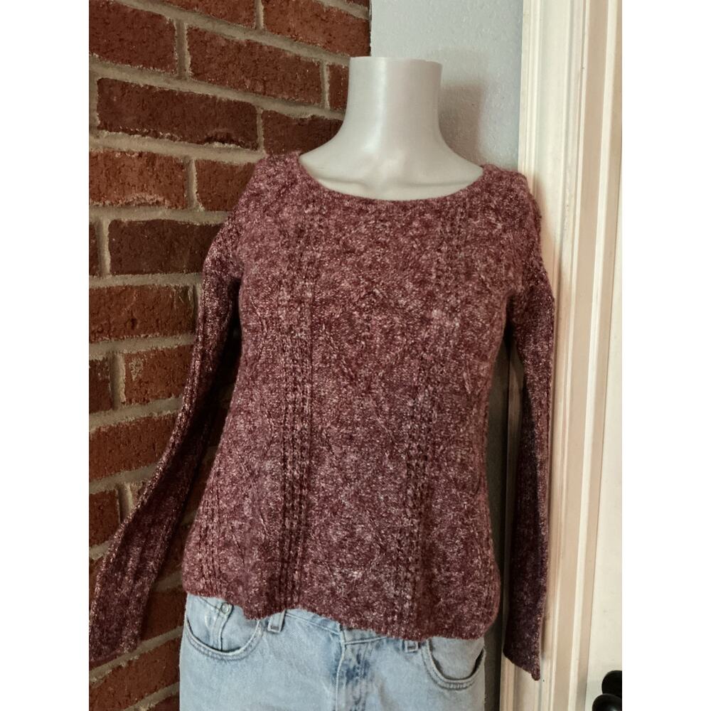 American Eagle Marled Cable Knit Sweater XXS Cozy Cable Knit Cottage Boho Soft
